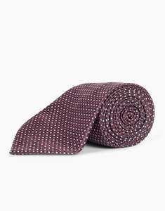 Winter Essentials: Maroon & Cream Foulard Italian Silk Tie