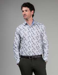 Best Sellers: Barbican White Garden Floral Print Shirt
