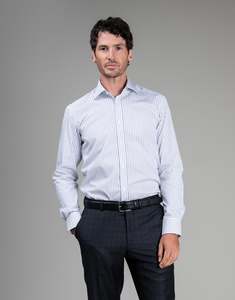 London White & Navy Stripe Shirt