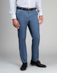 Lotus Slate Blue Birdseye Suit Trouser