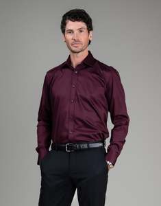 London Burgundy Sateen Shirt