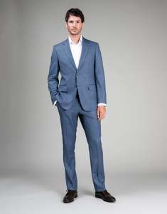 Cooper Slate Blue Birdseye Suit