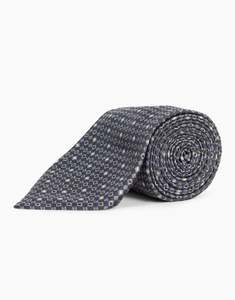 Navy & Lilac Square Geo Italian Silk Tie