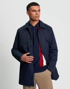 Ben Sherman Waxed Car Coat Dark Navy