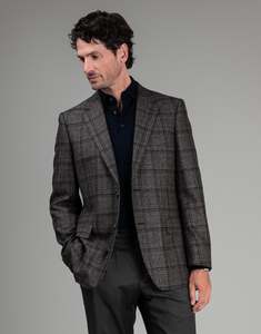 Winter Essentials: Cooper Olive Green & Navy Check Blazer