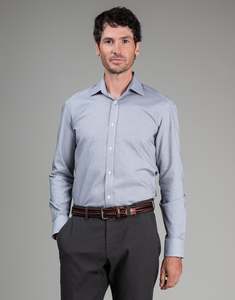 London Grey & Navy Textured Shirt