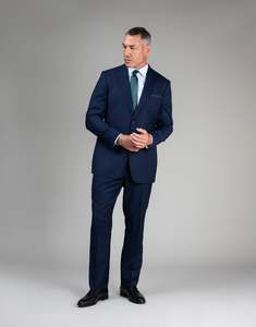 Winter Essentials: Cooper Navy Textured Two Trouser Suit