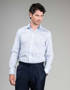 Barbican Light Blue & White Micro-design Shirt
