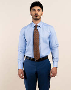 Business Casual: Banks Light Blue Diamond Weave Shirt
