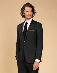 Essentials: Cooper Charcoal Twill Suit Jacket