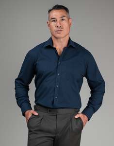 Sinatra Navy Micro-Paisley Print Shirt