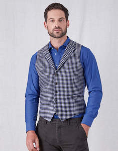 Recycled Wool Collection: Shelby Gun Check Waistcoat