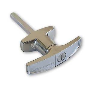 Lock Focus Garage Locks Security: Lock Focus T-Handle: Rear Fix (Chrome)