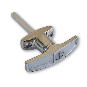 Lock Focus Garage Locks Security: Lock Focus T-Handle: Front Fix (Chrome)