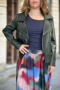 Coats Jackets: LEATHER ON "Side Zip Biker" Jacket