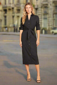 VERONICA BEARD "Janelle Tie-Waist" Shirt Dress
