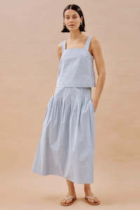 ALBARAY "Blue Stripe Drop Waist" Skirt