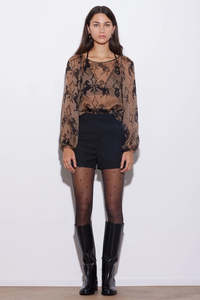 Tops: KNUFERMANN "Horse Print" Blouse