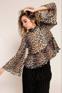 GANNI "Pleated" Georgette Blouse