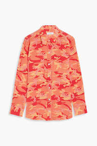 EQUIPMENT FEMME "Slim Signature" Camouflage-Print Washed-Silk Shirt