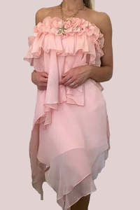 SHONA JOY "Willow Asymmetric Ruffle Mini" Dress