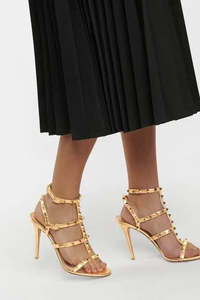 Valentino: VALENTINO GARAVANI 'Rockstud Cage sandal' Heels