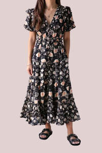 Dresses: ULLA JOHNSON "Irvette" Floral Midi Dress