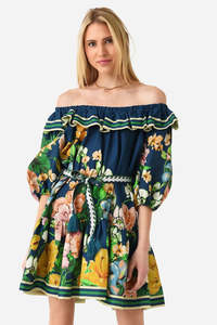 Dresses: ALEMAIS "Lylan Frill Neck" Mini Dress