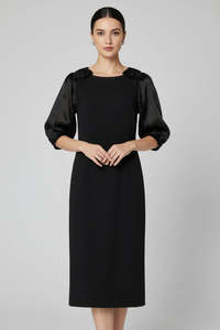 DOLCE & GABBANA "Puff Sleeve" Midi Dress