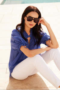 Tops: LANIA "Lara" Cotton Silk String Blouse