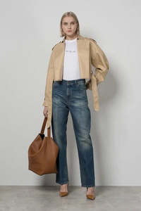 Coats Jackets: VICTORIA BECKHAM "Belted" Short Trench Jacket