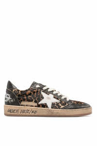 GOLDEN GOOSE "Ballstar" Leopard Print Lace-up Sneaker