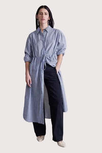 A PIECE APART "Molto" Stripe Shirt Dress