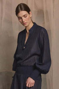 Tops: LUXE DE VALENTINA "Textured Palma" Blouse