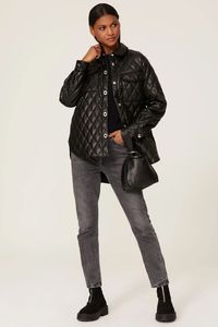 Coats Jackets: MAJE 'Baneta' Quilted Faux Leather Jacket