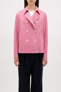 HARRIS WHARF LONDON "Bicolour Houndstooth" Cropped Trench