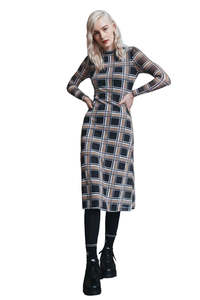 Dresses: KAREN WALKER "Checkered" Mesh Dress