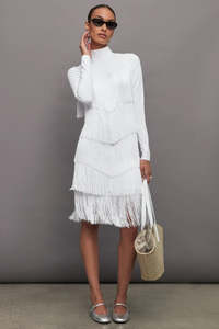 Tops: CARBON38 "Fringe" Mock Neck