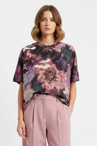 Tops: JULIETTE HOGAN" Dahlia Silk" Tee