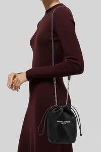Accessories: SAINT LAURENT "Teddy" Bucket Bag