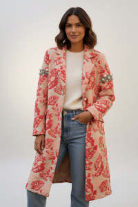Pink TRELISE COOPER Couture Gossip Pearl Coat, Small