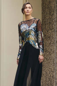 FRANK LYMAN "Art Deco" Sequin Top