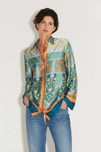 HANSEN & GRETEL "Allora" Oversized Floral Tile Shirt