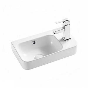 Nora Ceramic Wall-Hung Wash Basin with Overflow W450*D260*H155mm Left Hand (8817L)