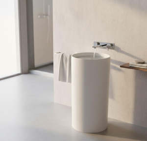 Nora Venezia Solid Surface Free Standing Basin Matt White (FA08-2)