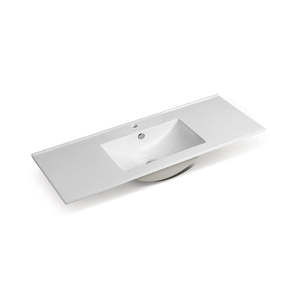 Nora Rettangolo Ceramic Vanity Top with Overflow Single Gloss White 1500mm (BS9150E)