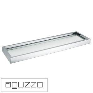 Bathroom Montangna Wide Glass Shelf Stainless Steel Brushed - Renovato