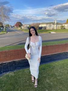 Long Dresses: FOR SALE: Ruby white sample dress