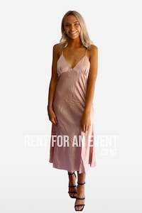 For Sale: FOR SALE-Boutique Pink Satin Slip Dress
