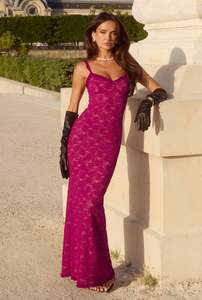 Size 8: Runaway Sarta Lace Maxi | Berry